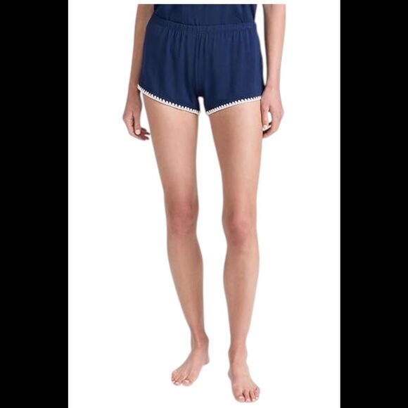 Eberjey Women's Frida The Whip Stitch Pajama Short Navy/Ivory - Regular
